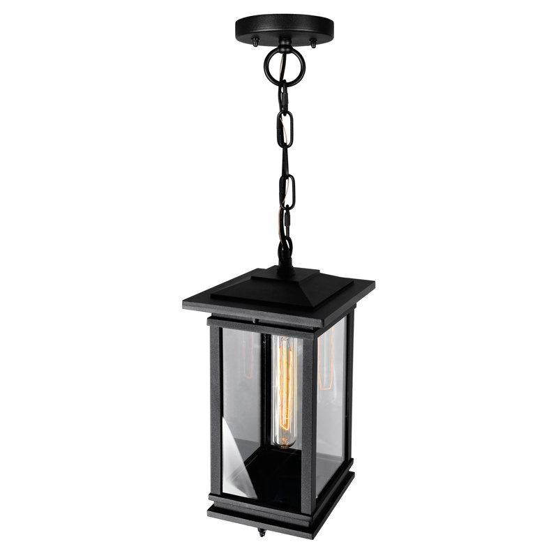 Luminaire suspendu d'extérieur noir 1 lumière Oakwood