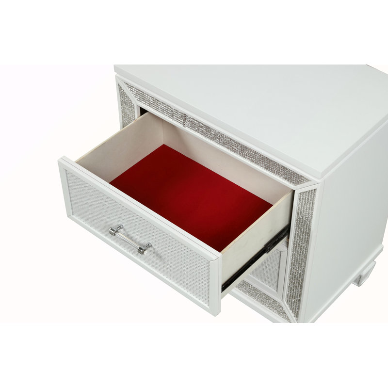 Table de chevet 2 tiroirs Crystal
