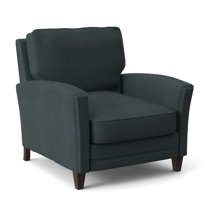 Zion Armchair, Cobblestone, Aline Fumo Genuine Leather