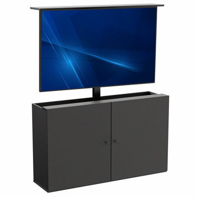 VIVO Black Cabinet with Motorized TV Stand, Fits 32" to 55" Screens