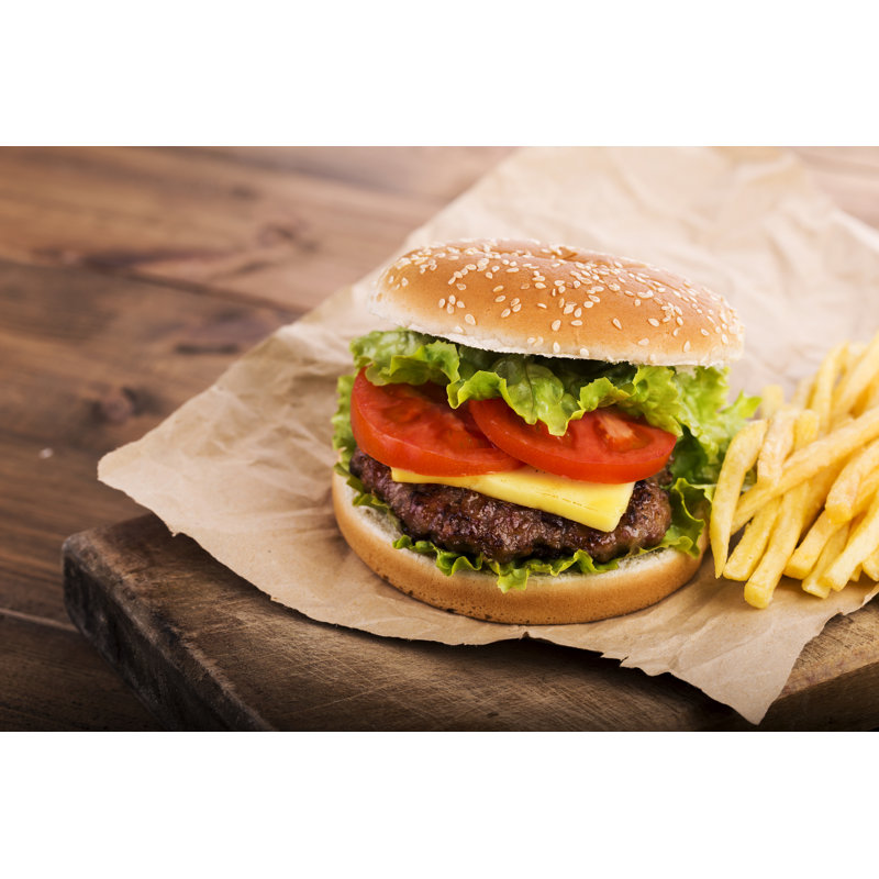 Fresh Tasty Burger - Wrapped Canvas Print, 30cm H x 46cm W x 3.8cm D