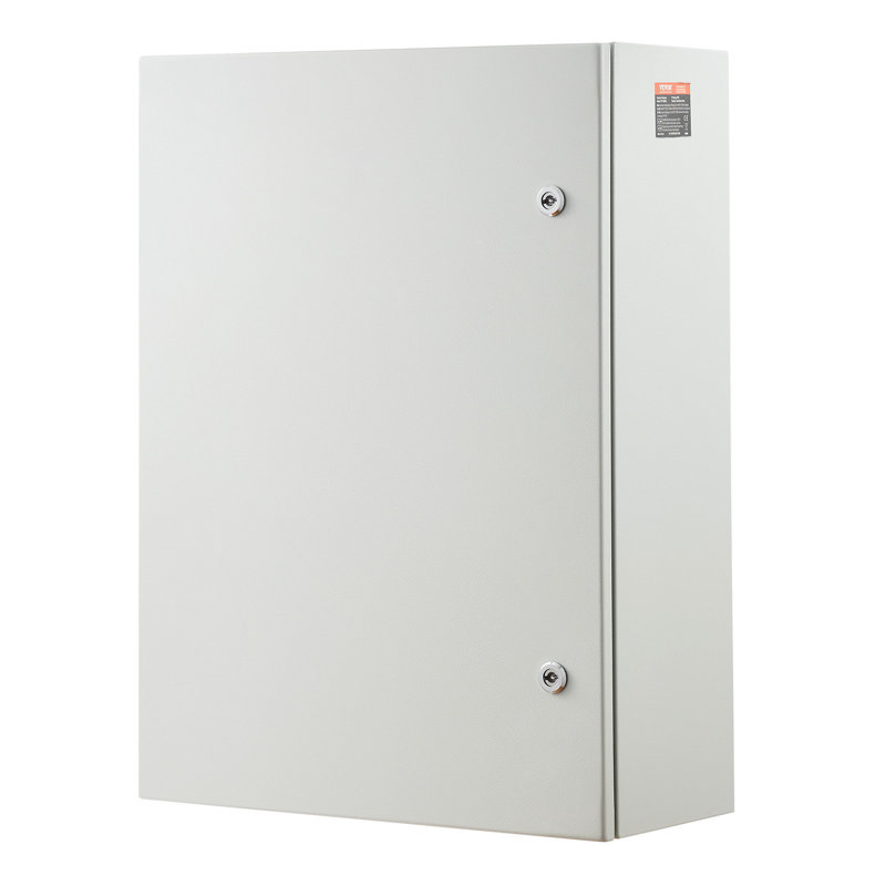 Boîtier électrique en acier au carbone, 16 po x 12 po x 6 po, couvercle à charnière, étanche à l'eau et à la poussière IP66, adapté à une utilisation extérieure, plaque de montage incluse