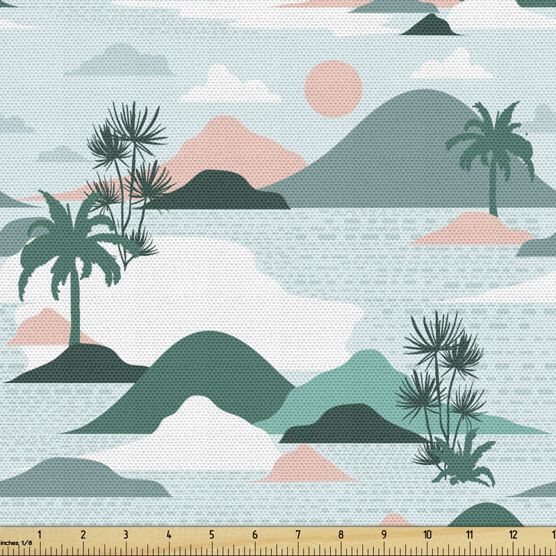 Peepo Palm Trees and Beach Hills Fabric