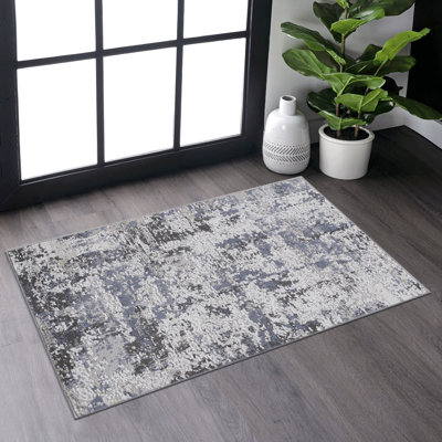 Tapis tissé et gris 2X3 - sans perte de teinture, teinture pour le salon, la salle à manger, la chambre à coucher, le bureau moderne