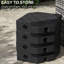 Poids de base du parasol, 132 lb d'eau / 176 lb de sable, noir, pour les parasols en porte-à-faux de 8 pi à 10 pi, poids d'extérieur, sable de feu, style lattes