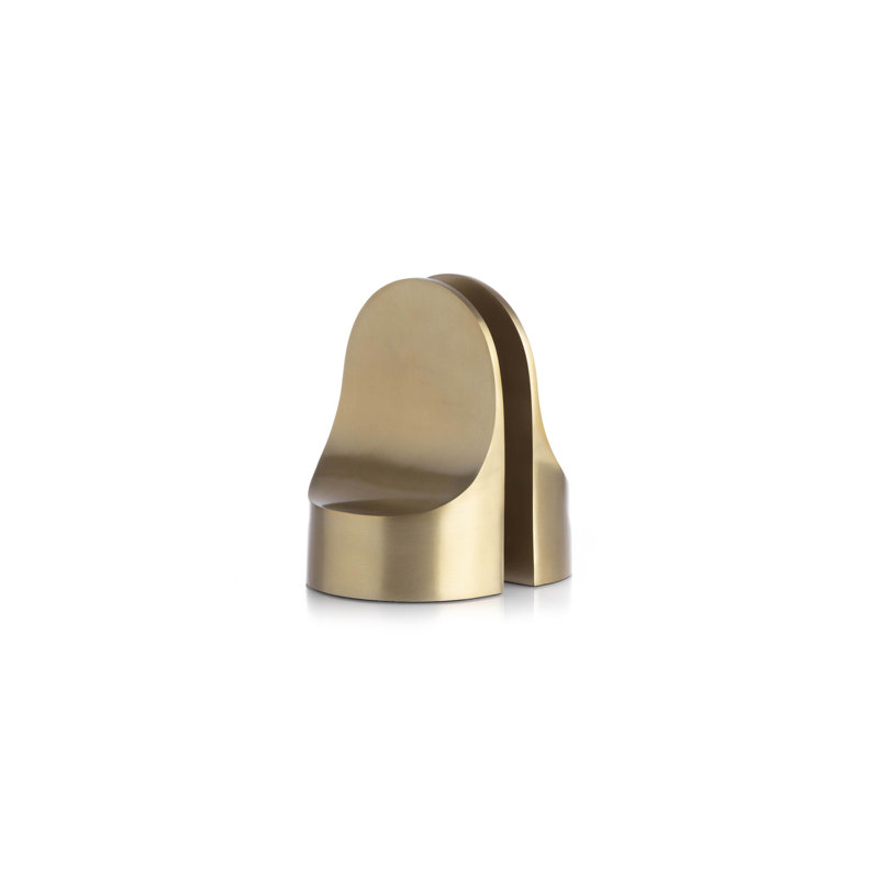 Stainless Steel Non-Skid Bookends, Brass