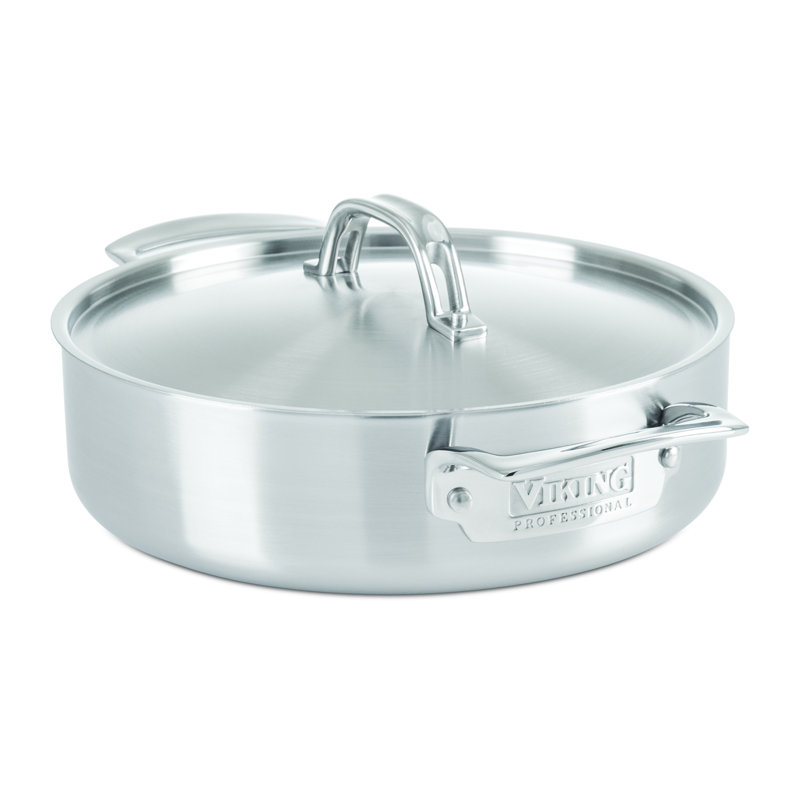 Viking Professional 5-Ply Stainless Steel Casserole Pan, 3.4 Quarts