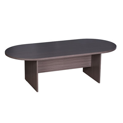 Mike 71 Inch Oval Conference Table With Panel Legs, Mahogany Red by Benjara