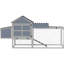 80-Inch 2 Chicken Coop With Nesting Box, Mesh Run, Planter And Roof, Design For Backyard, Grey, Pull-Out Tray Hygiene Grey 80" Layout, Enclosed Weather- Comfortable Poultry In Backyard