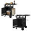 Outdoor Grill Cart with Drop Leaf & Stainless Steel Top, Rolling BBQ Prep Table with Waterproof Cover