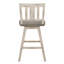 Ensemble de 2 chaises à hauteur de comptoir, chaise pivotante à 360 degrés en bois d'hévéa massif, dossier à lattes verticales