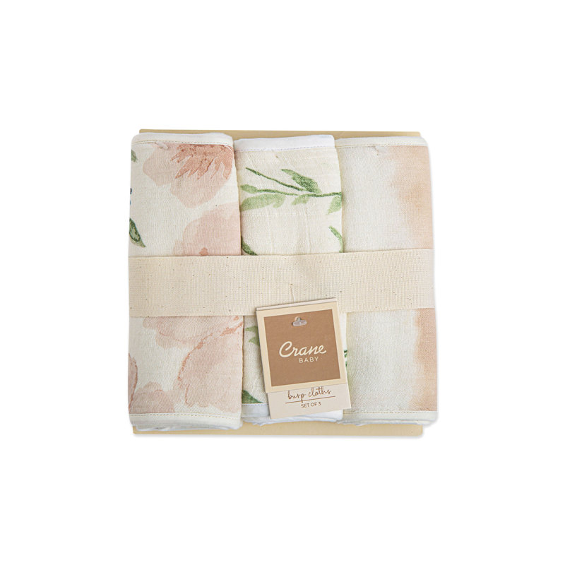 Crane Baby Floral Burp Cloth Set - Parker Collection