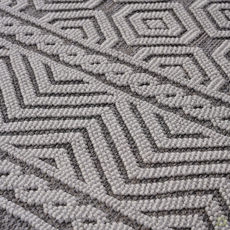 Tapis d'intérieur / extérieur à motif géométrique Collection 8X10, Rectangle 7 pi 9 po x 10 pi