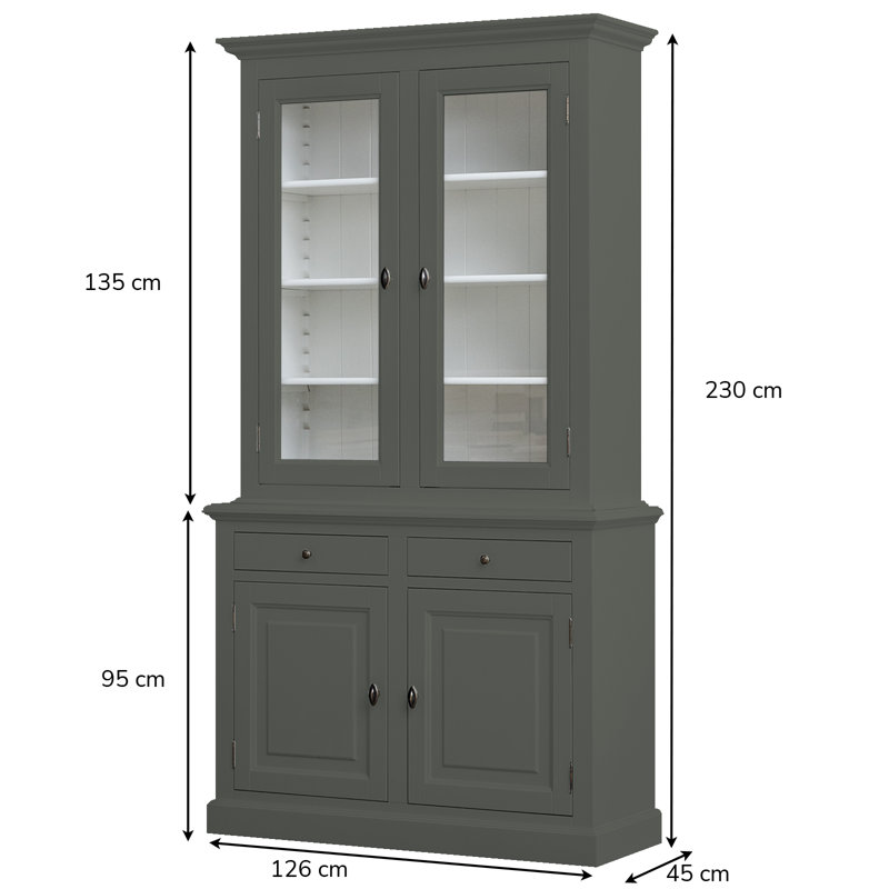 Ava-Kate Display Cabinet, Green Grey