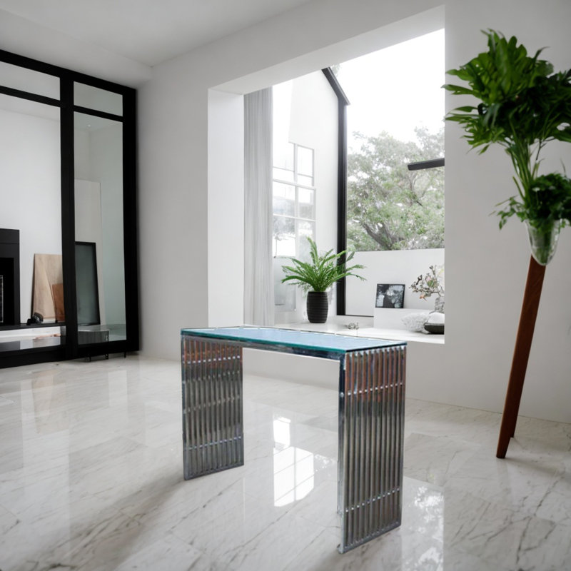 Keondrea 54'' Glass Top Console Table