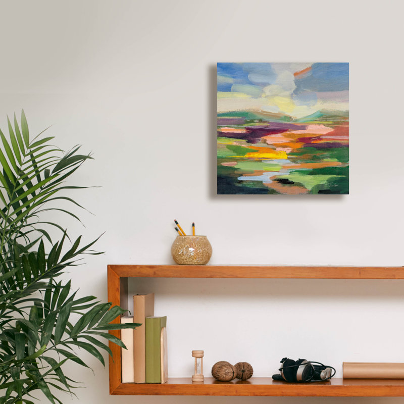 «Spring Hues 1» par Silvia Vassileva, art mural sur toile, H 12 po x l 12 po