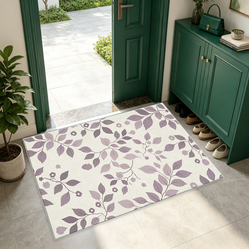 Purple Floral Vine area rugs for Living Room, Soft and Comfortable, Suitable for all seasons, easy to maintain, machine washable Indoor floor mat, Under Table Farmhouse suitable for Bedroom, Dining Room, Study, Patio, Balcony, Home Decor