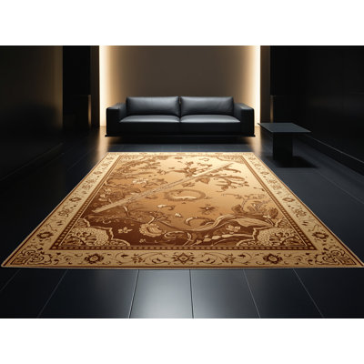 Tapis oriental brun doux et moelleux en flûte Forbell Classic