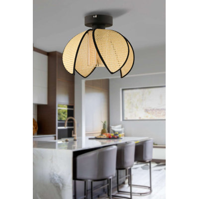 Élégant lustre en métal, finition crème et noire, 10,2 po x 7,9 po | Douille E27, 40 W maximum | Capuchon en PVC durable, classé IP20 | Idéal pour la salle à manger, le salon et la chambre à coucher, luminaire élégant, ampoule non incluse