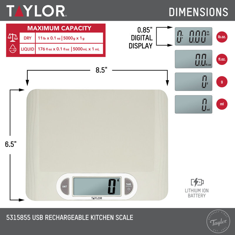 Balance de cuisine numérique 11 lb Taylor