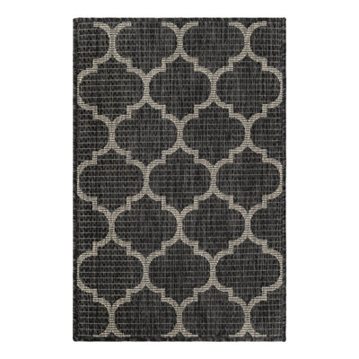 Bartman Geometric Black/Beige Indoor/Outdoor Area Rug