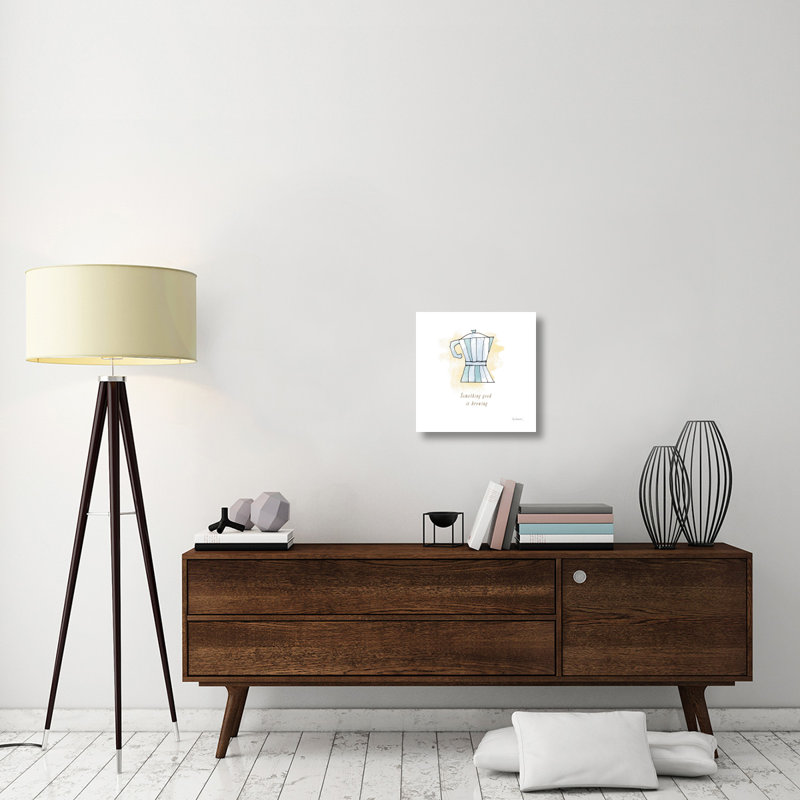 "good brassing i" , impression sur toile tendue, H 18 po x l 18 po x P 1,5 po, Toile avec cadre noir, Pas de tapis