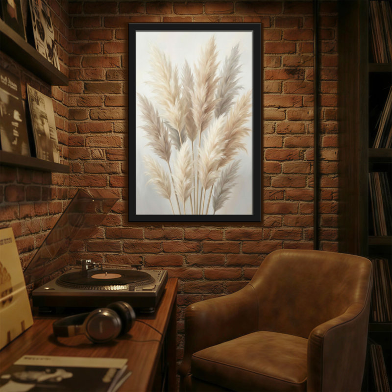 Plantes et fleurs, arrangement élégant d'herbe de pampa beige doux, H 18 po x l 12 po