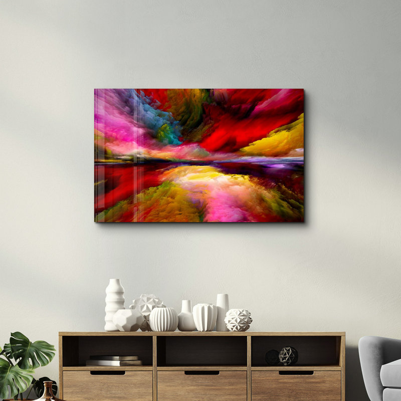 Elegant Tempered Glass Painting, 27.6 x 43.3 Inches | 100% Tempered Glass, Thickness: 0.16 Inches | UV Printed Artwork, Perfect for Home Decor & Modern Interiors, Stunning Visuals for Any Room