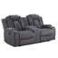 Causeuse inclinable gris foncé avec porte-gobelet à console centrale-132005958