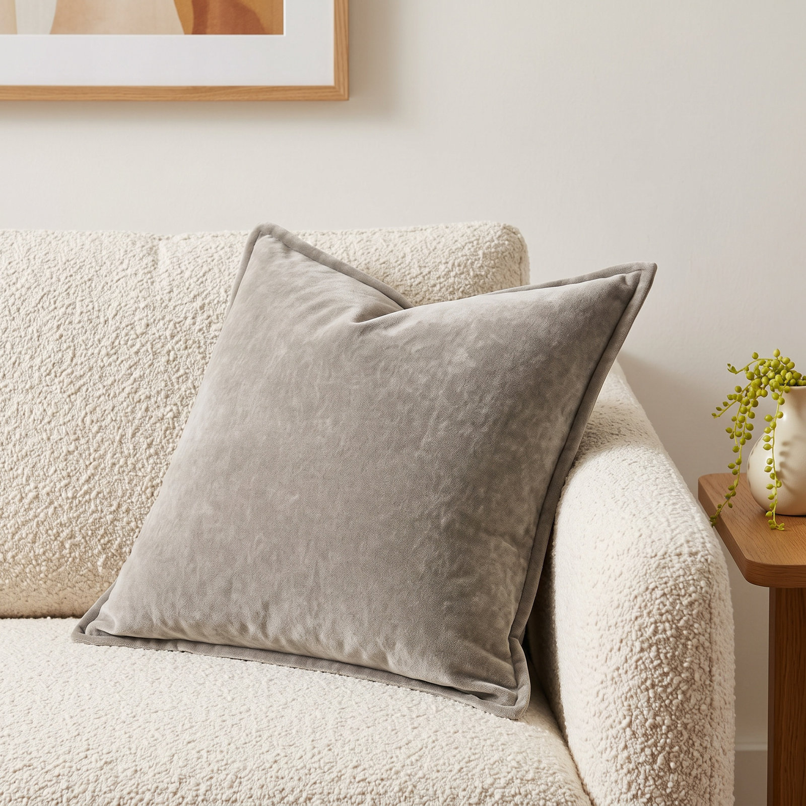 Galey Alix x Livabliss Karling Pillow Cover, Square 22", Beige, Pillow Cover Only - No Insert