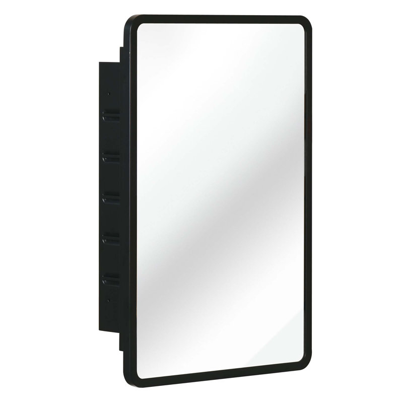 Armoire à miroir murale encastrée en métal, H 24 po x l 16 po