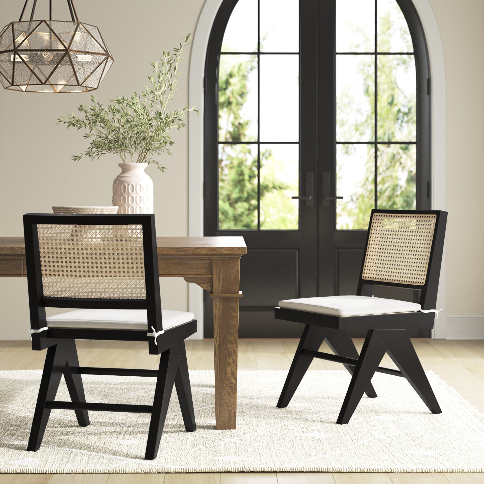 Josephina Linen Armchair, Black