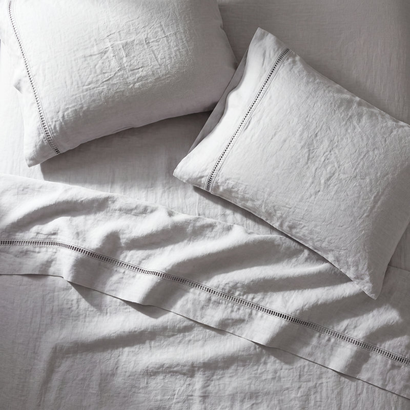 Briar 100% Linen Sheet Set, Queen, Dark Gray
