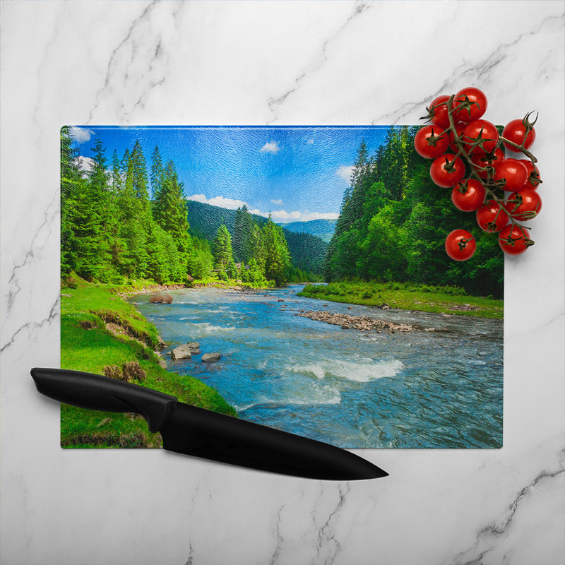 Beautiful scenery Designer Glass Chopping Board, 40cm L x 28cm W