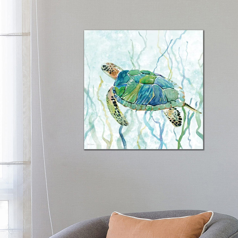 Sea Turtle Swim II by Carol Robinson - Print on Canvas, 45.72 cm H x 45.72 cm W, No Frame