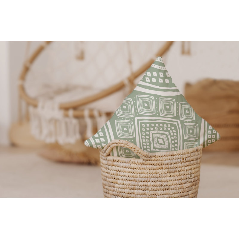 Upscale Getaway Outdoor Reversible Throw Pillow, 16" x 16", Soft Green