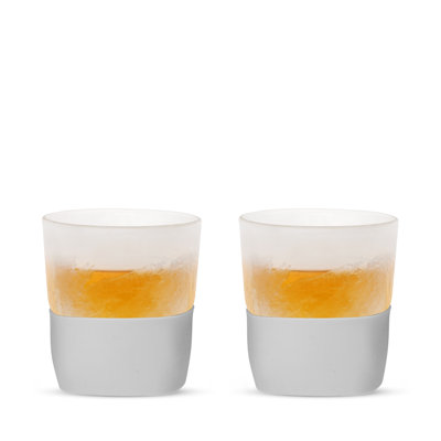 Glass FREEZE Whiskey Cooling Cup in Grey, Set of 2