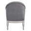 Chaise rembourrée en tissu gris et blanc antique