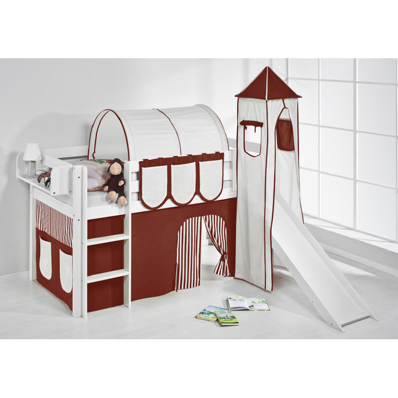 Basic Mid Sleeper Bed, European Single (90 x 200cm), Brown/Beige
