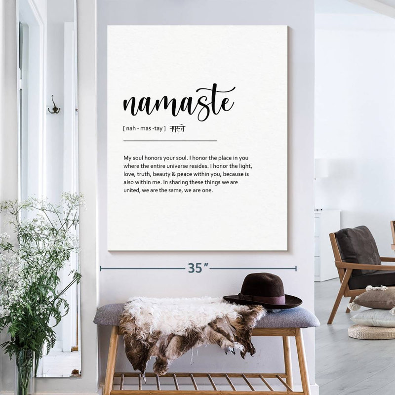 " Namaste Definition " Textual Art Print, 40" H x 32" W x 1.25" D