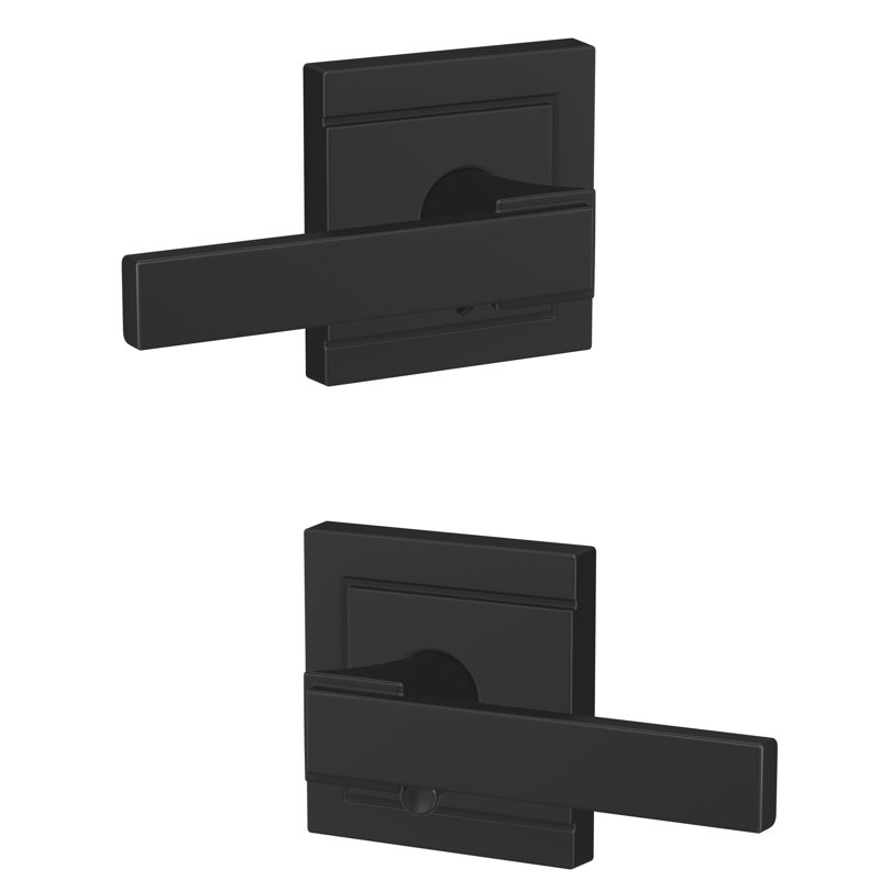 Custom Northbrook Hall-Closet and Bed-Bath Lever with Upland Trim, Matte Black