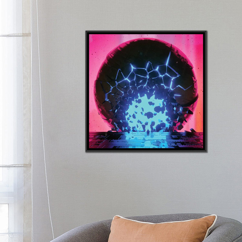 « tetsuo » par adam priester, impression sur toile tendue, H 18 po x l 18 po x P 1,5 po, Toile avec cadre noir, Pas de tapis