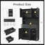 Armoire de rangement pour garde-manger 71 po noire avec tiroirs, portes, support pour micro-ondes et prises de courant pour le salon-226078108