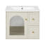 Ensemble de meuble-lavabo mural 24 po pour petit espace, armoire de salle de bain avec lavabo en céramique, 2 tiroirs et 1 porte à fermeture en douceur
