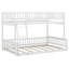 Lit double superposé au-dessus de grand lit double, structure de lit superposé au sol avec échelle et garde-corps de sécurité, aucun sommier nécessaire