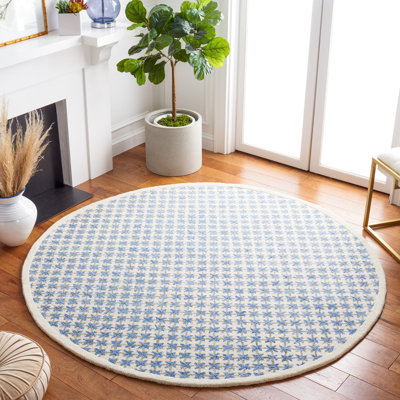 Tapis géométrique en laine / coton touffeté à la main Dietrich