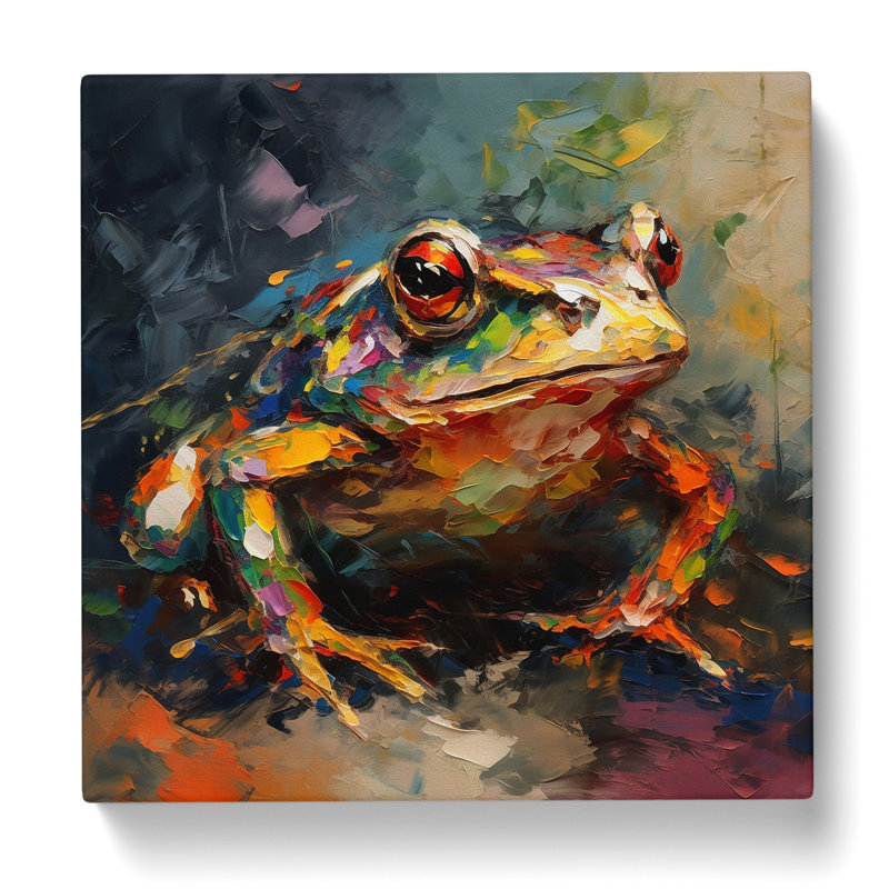 Frog Abstract Expressionism - Wrapped Canvas, 50cm H x 50cm W x 3cm D