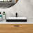 19"X12" White & Black Semi-Recessed Ceramic Bathroom Sink - Countertop Vessel Design-123626464