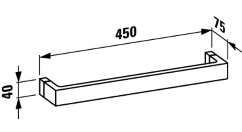 Kartell 1 Wall Mounted Towel Bar, Crystal Transparent