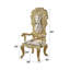 Chaise avec accoudoirs 2 pièces Cabriole, similicuir doré clair et finition dorée